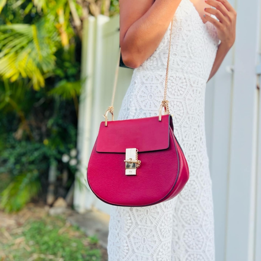 Red Chloe Drew Shoulder Bag Red Pink